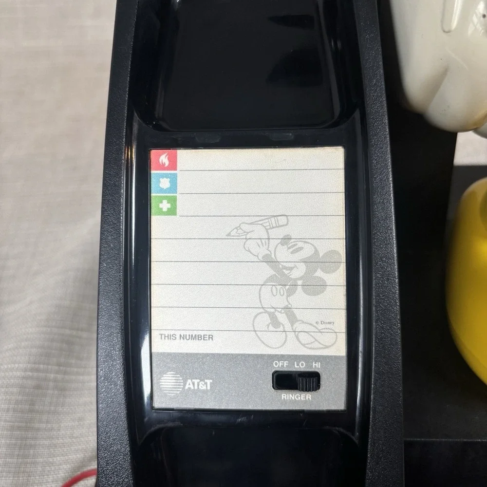 Vintage Disney Mickey Mouse Push Button Landline Phone 1976 Tested Works